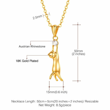 CatLove™ Pendant & Necklace - 18k Gold or Platinum plated - Tribe of Pets