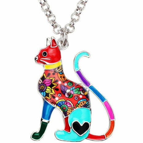 Floral Cat Necklace & Pendant - Multicolor / Tribe of Pets Warehouse - Tribe of Pets