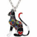 Floral Cat Necklace & Pendant - Grey / Tribe of Pets Warehouse - Tribe of Pets