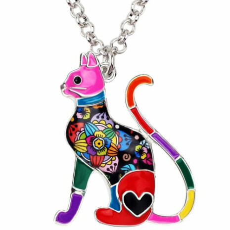 Floral Cat Necklace & Pendant - Red / Tribe of Pets Warehouse - Tribe of Pets