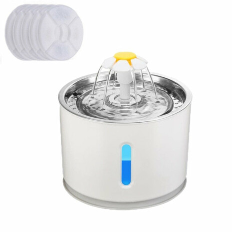 Automatic Pet Water Fountain for Cats and Dogs - 2.4L Stainless Steel Top with 5 filters / USB / Tribe of Pets Warehouse - Tribe of Pets